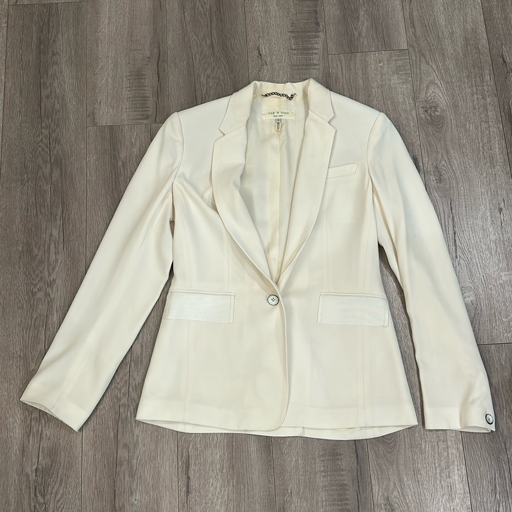 Rag & Bone white blazer size 6